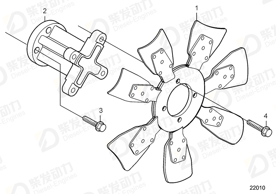 VOLVO Fan, normal climate 20405919 Drawing